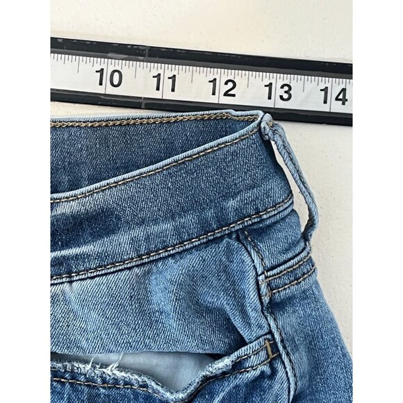 SO Curvy Mom High Rise Ripped Distressed Stretch Jeans Size 7 28W Medium Wash - Picture 8 of 11